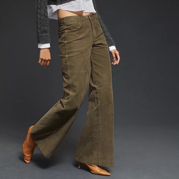 NWT Anthropologie Pilcro The Gwen Wide-Leg Corduroy Pants Size 26P - Picture 6 of 6